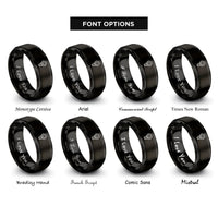 font options for inside engraving on black hex socket rings