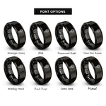 font options for inside engraving on black hex socket rings