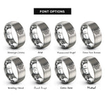 font options for inside engraving on silver hexaflake rings