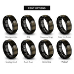 font options for inside engraving on gunmetal & black hexaflake rings