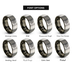 font options for inside engraving on gunmetal & grey hexaflake rings