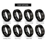 font options for inside engraving on black hexagon badge rings