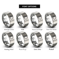 font options for inside engraving on gray hexagon badge rings
