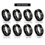 font options for inside engraving on black & gray hexagon grid rings