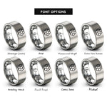 font options for inside engraving on gray hexagon grid rings