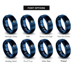 font options for inside engraving on blue hexagon tessellation rings