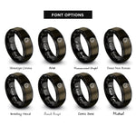 font options for inside engraving on gunmetal & black hexagon world pattern rings