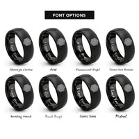 font options for inside engraving on black hexagonal maze rings