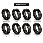 font options for inside engraving on black hexagonal maze rings