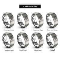 font options for inside engraving on gray hexagonal maze rings