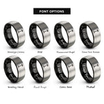 font options for inside engraving on black & silver hi hat stand rings
