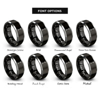 font options for inside engraving on black & silver hi hat stand rings