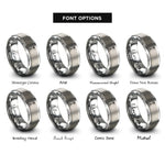 font options for inside engraving on gray hi hat stand rings