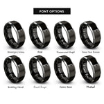 font options for inside engraving on black & gray hi lift jack rings