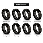 font options for inside engraving on black hi lift jack rings