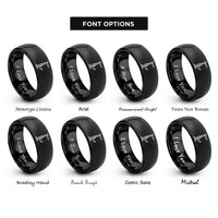 font options for inside engraving on black hi lift jack rings