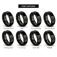 font options for inside engraving on black hi lift jack rings