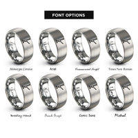 font options for inside engraving on silver hi lift jack rings