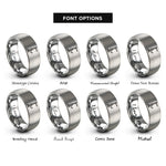 font options for inside engraving on silver hi lift jack rings