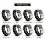 font options for inside engraving on black & silver hibachi grill rings