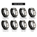 font options for inside engraving on black & grey hibachi grill rings