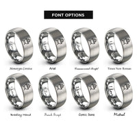 font options for inside engraving on gray hibachi grill rings