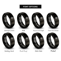 font options for inside engraving on black hibiscus rings