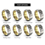 font options for inside engraving on gold & gray hibiscus flower rings