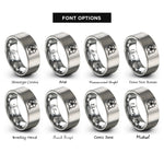 font options for inside engraving on gray hibiscus flower rings
