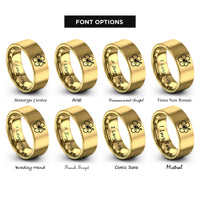 font options for inside engraving on gold hibiscus rings