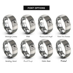 font options for inside engraving on gray hibiscus rings
