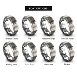 font options for inside engraving on silver hideout house paw rings