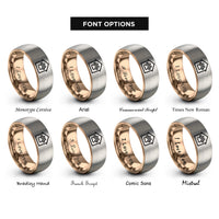font options for inside engraving on rose gold & silver hideout house paw rings