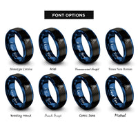 font options for inside engraving on black & blue high five rings