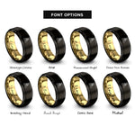 font options for inside engraving on black & gold high five rings