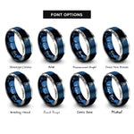 font options for inside engraving on blue & grey high five rings