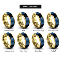 font options for inside engraving on gold & blue high five rings