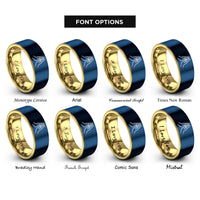 font options for inside engraving on gold & blue high five rings