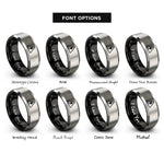 font options for inside engraving on black & gray high voltage rings