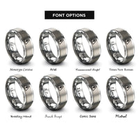 font options for inside engraving on silver high voltage rings