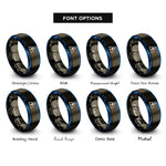 font options for inside engraving on gunmetal & blue high voltage symbol rings