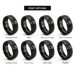 font options for inside engraving on black highball glass rings