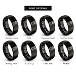 font options for inside engraving on black highball glass rings