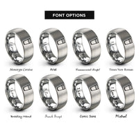 font options for inside engraving on grey highball glass rings