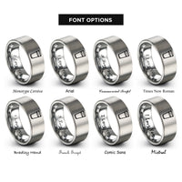font options for inside engraving on gray highball glass rings