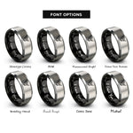 font options for inside engraving on black & grey highland cow rings