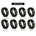 font options for inside engraving on gunmetal & black highland cow rings