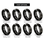 font options for inside engraving on black & silver highway shield rings