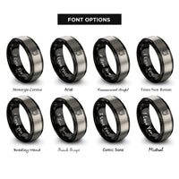 font options for inside engraving on black & silver highway shield rings