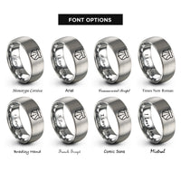 font options for inside engraving on silver highway shield rings